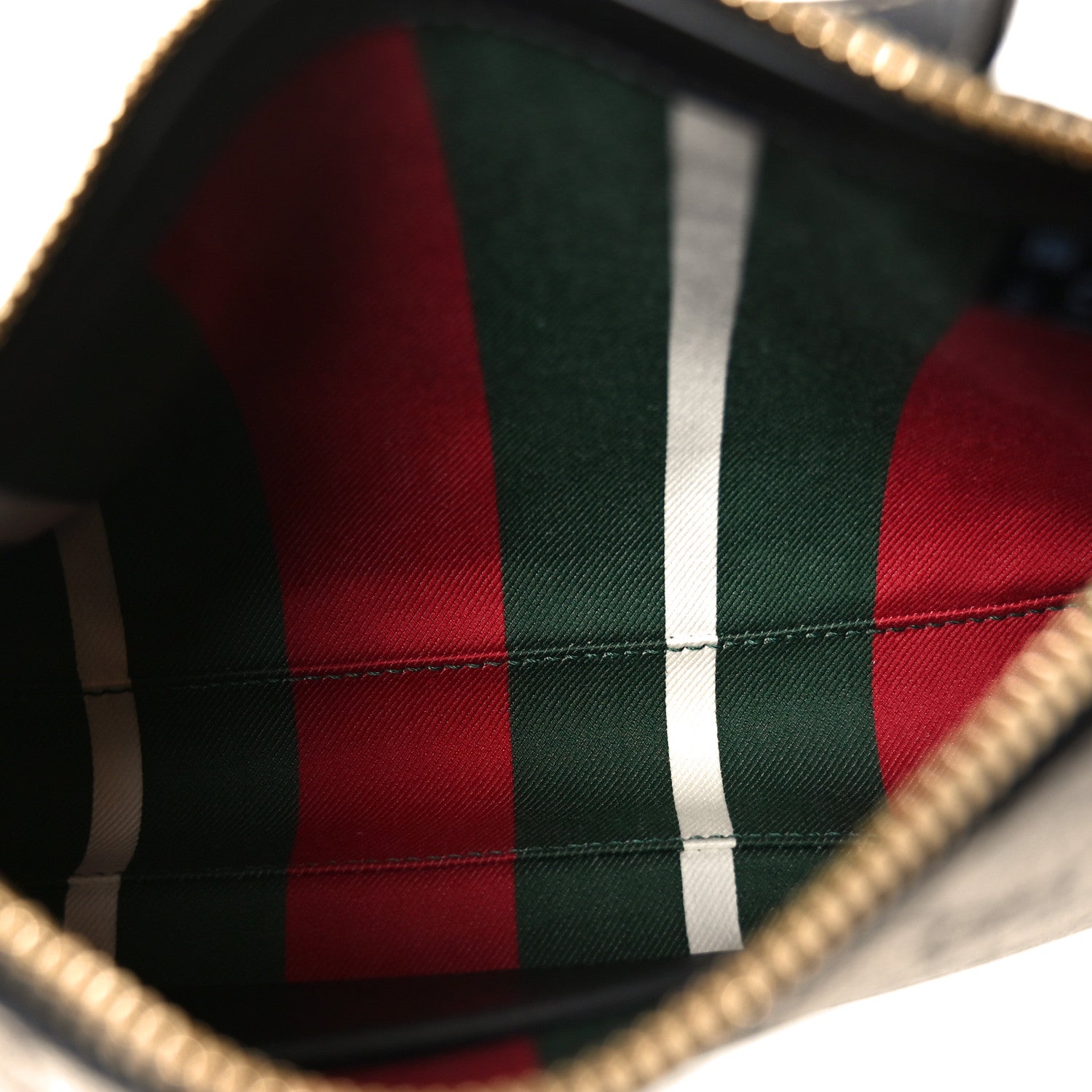 Gucci GG Supreme Monogram Textured Calfskin Small Emblem Shoulder Bag Beige Black 5 of 10