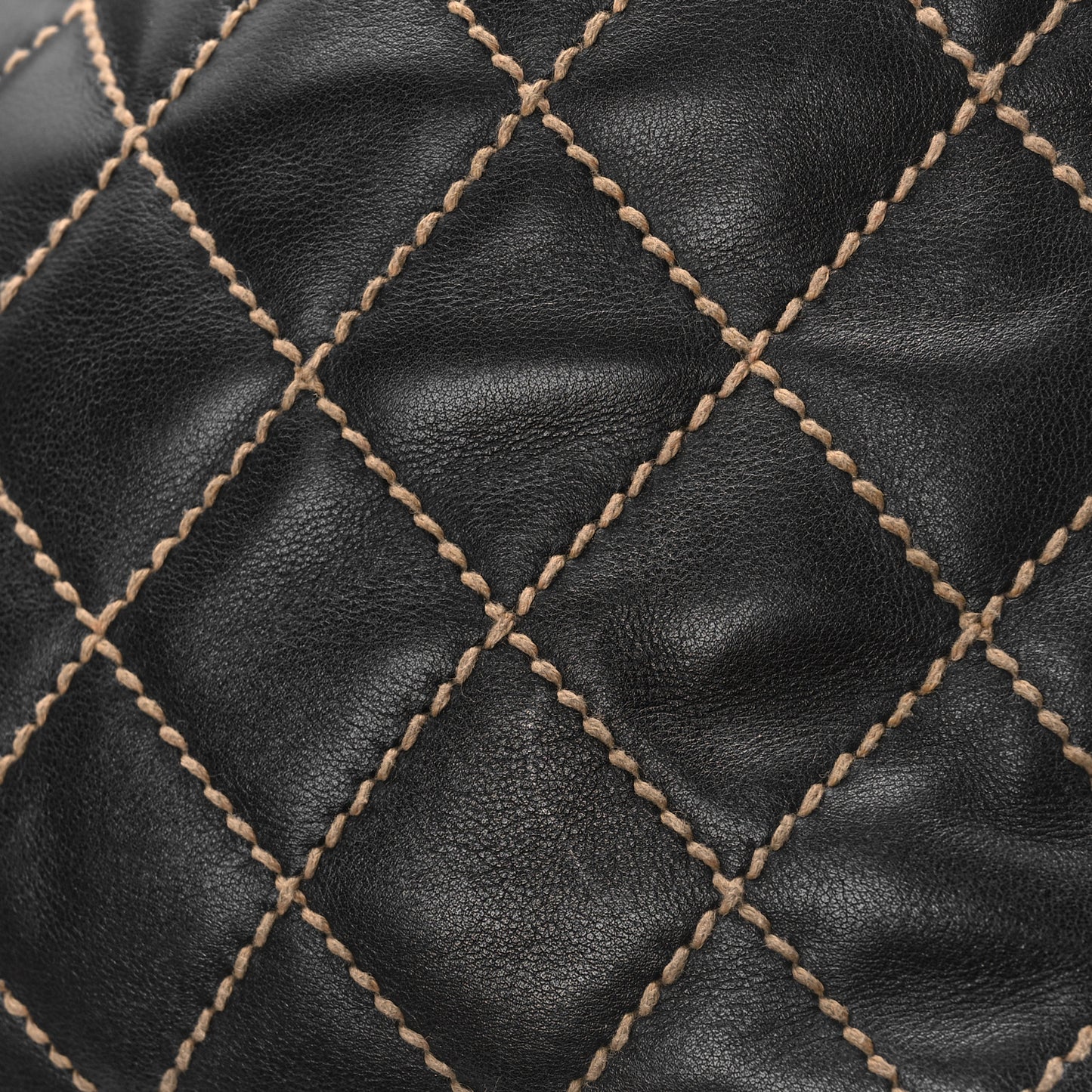 Calfskin Wild Stitch Large Tote Black