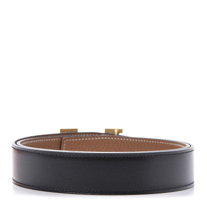 Hermes Box Togo 32mm H Belt 80 Black Gold 2 of 6