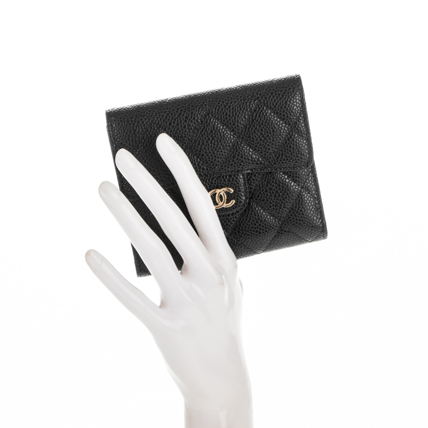 Chanel Caviar Quilted Compact Flap Wallet Black 2 of 7