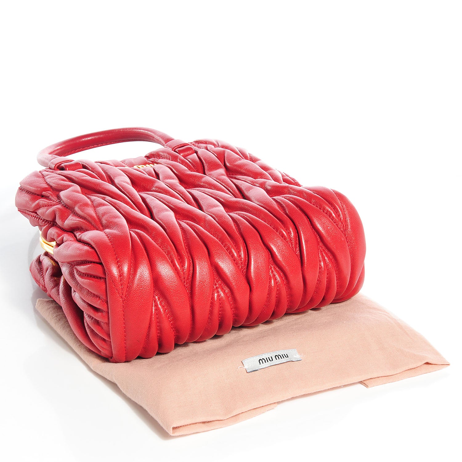 Miu Miu Matelasse Lux Mini Crossbody Tote Rubino 4 of 7