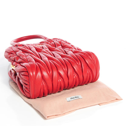 Miu Miu Matelasse Lux Mini Crossbody Tote Rubino 4 of 7