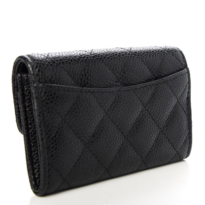 Chanel Caviar Quilted Flap Card Holder Wallet Black 3 of 9