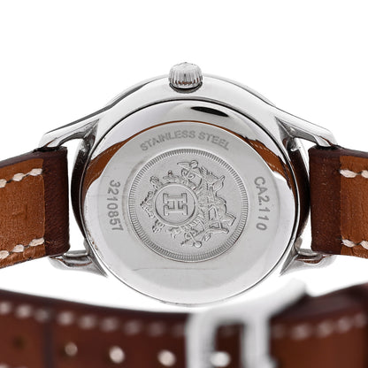 Hermes Stainless Steel Barenia 25mm Slim d'Hermes Quartz Watch Fauve 4 of 5
