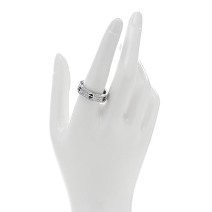 Cartier 18K White Gold Diamond Ceramic LOVE Paved Ring 60 9 2 of 5
