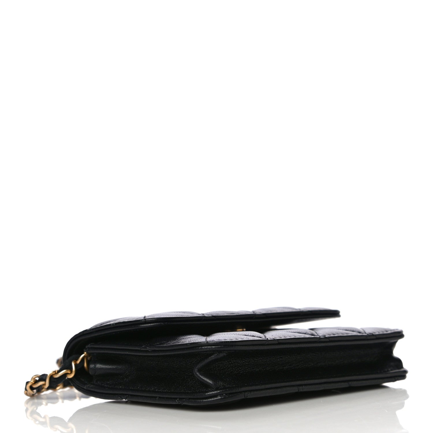 Chanel Lambskin Quilted Pearl Crush Clutch With Chain Black 4 of 12