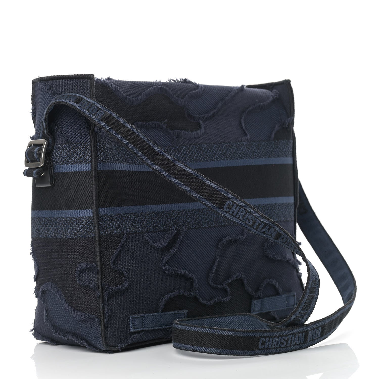 Christian Dior Canvas Embroidered Camouflage Diorcamp Messenger Navy 2 of 8
