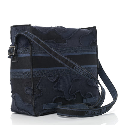 Christian Dior Canvas Embroidered Camouflage Diorcamp Messenger Navy 2 of 8
