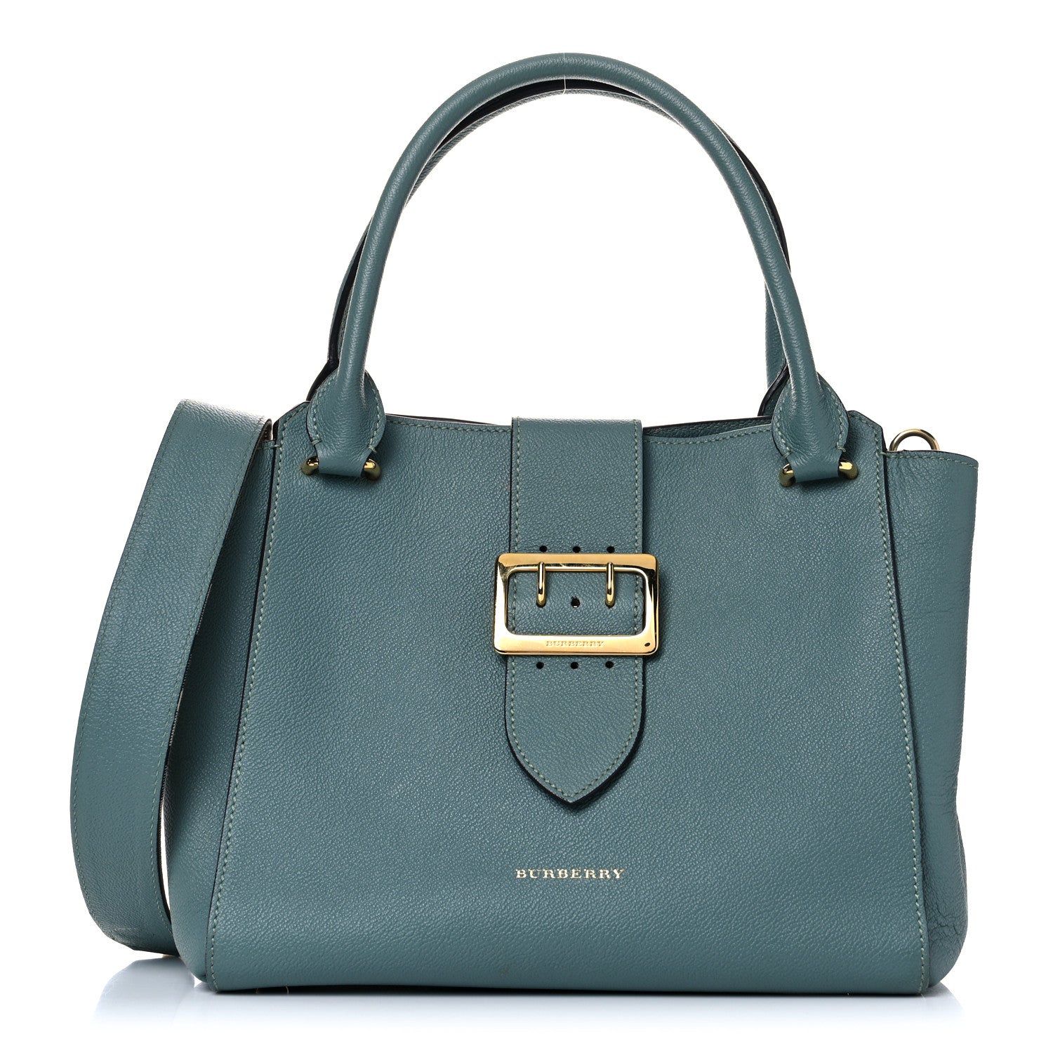 Burberry Soft Grain Calfskin Medium Buckle Tote Celadon Blue 1 of 21