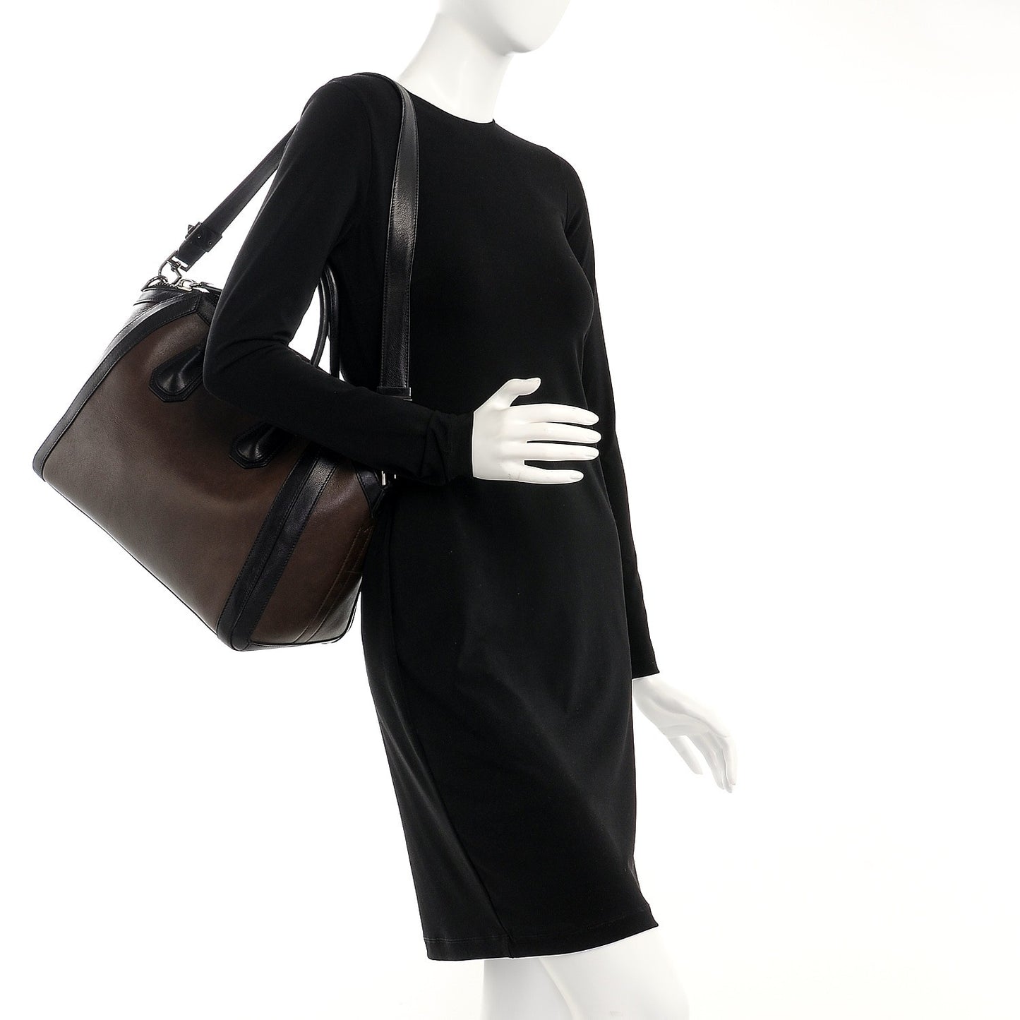 Calfskin Medium Bi-Color Antigona Brown Black