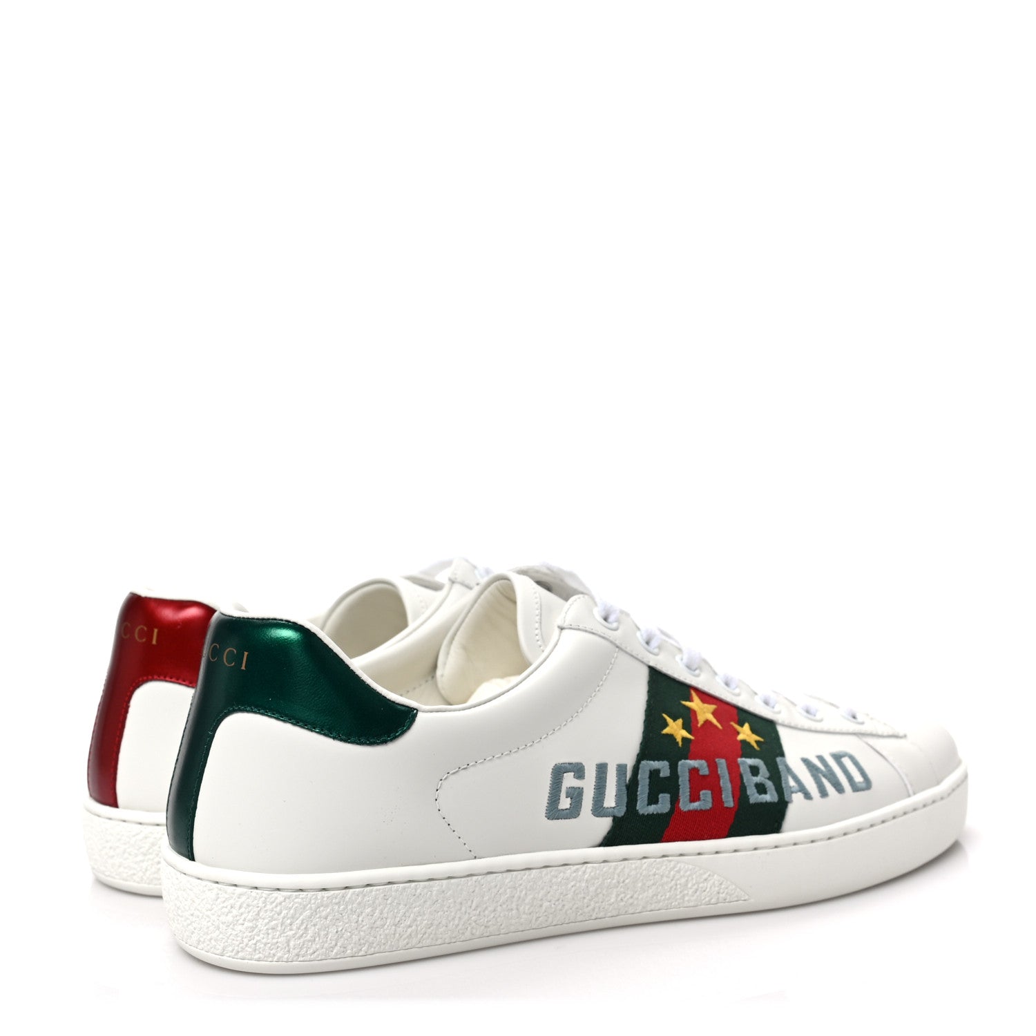 Gucci Calfskin Web Mens Gucci Band Ace Sneakers 8.5 White 4 of 10