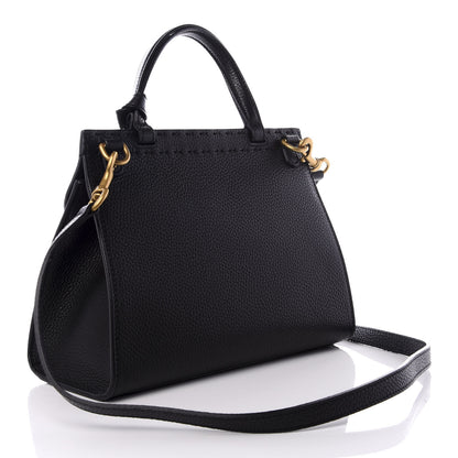 Gucci Calfskin Mini GG Marmont Top Handle Bag Black 2 of 8