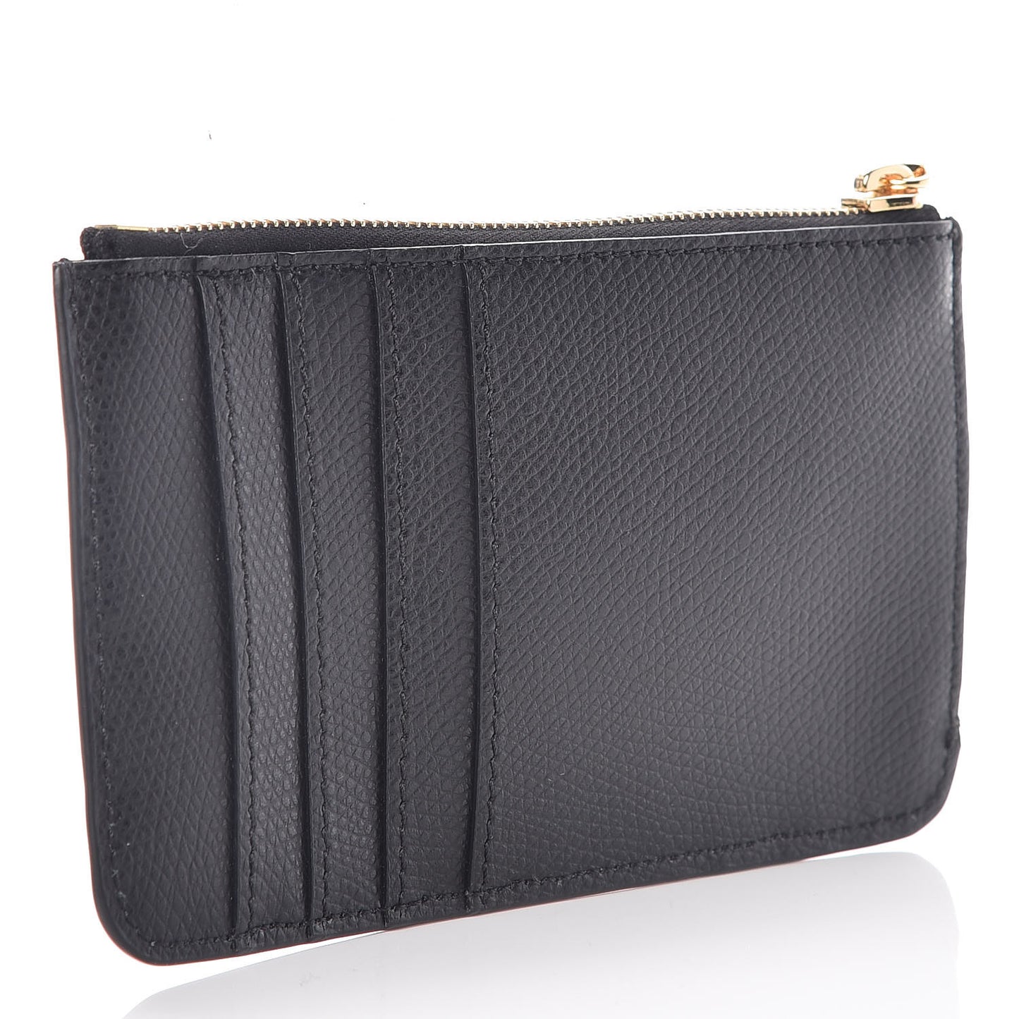 Vitello Cruise F is Fendi Bi-Color FF 1974 Embossed Key Case Pouch Maya Black