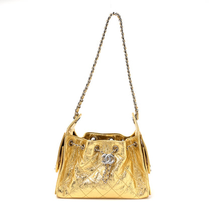 Chanel Metallic Aged Calfskin Mini Chanel 25 Handbag Gold 1 of 13