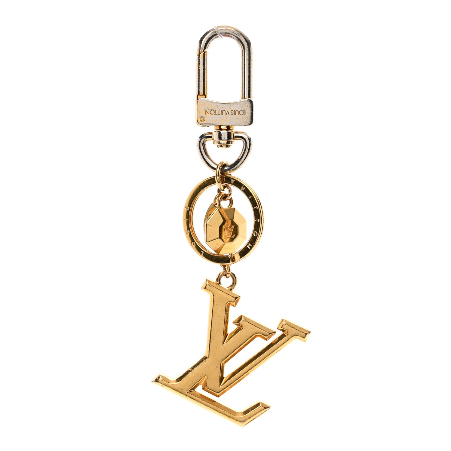 Louis Vuitton LV Facettes Bag Charm Key Holder Gold 1 of 3