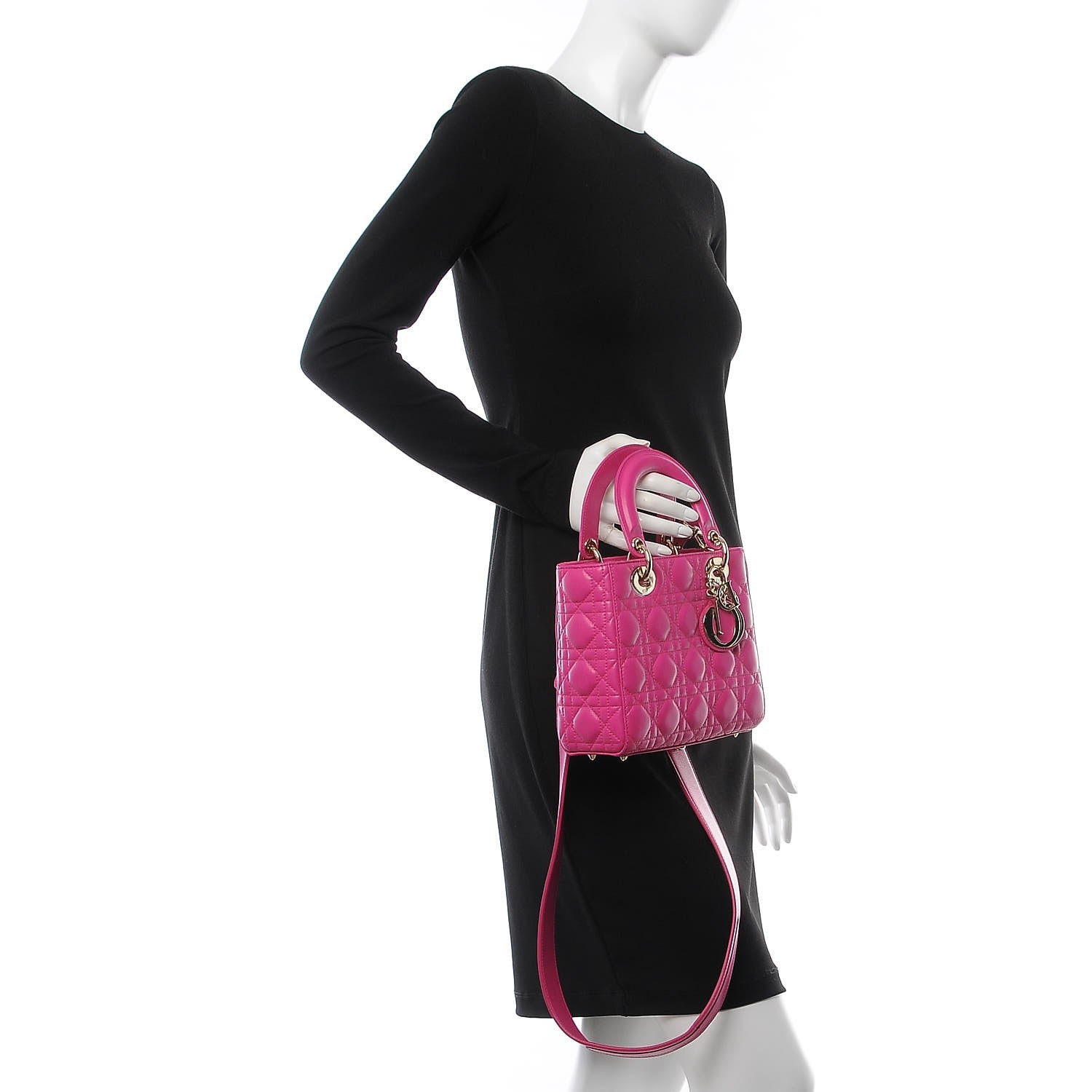 Christian Dior Lambskin Cannage Small My Lady Dior Pink 2 of 8