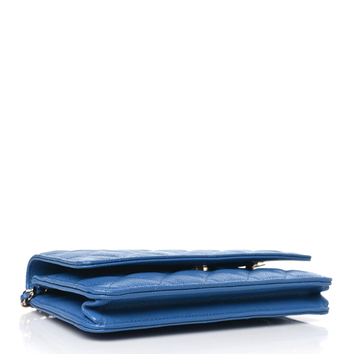 Caviar Quilted Wallet on Chain WOC Blue