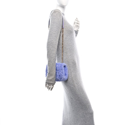 Versace Faux Fur Quilted Virtus Shoulder Bag Orchid 2 of 10