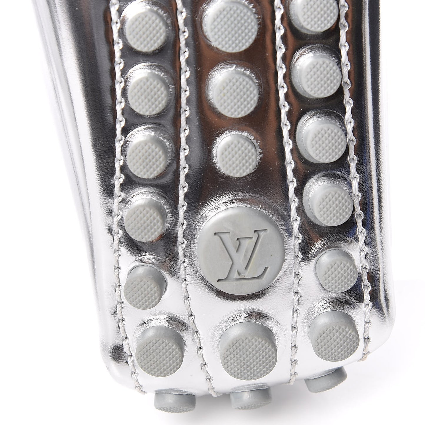 Patent Calfskin Monogram Gloria Loafers 37.5 Silver