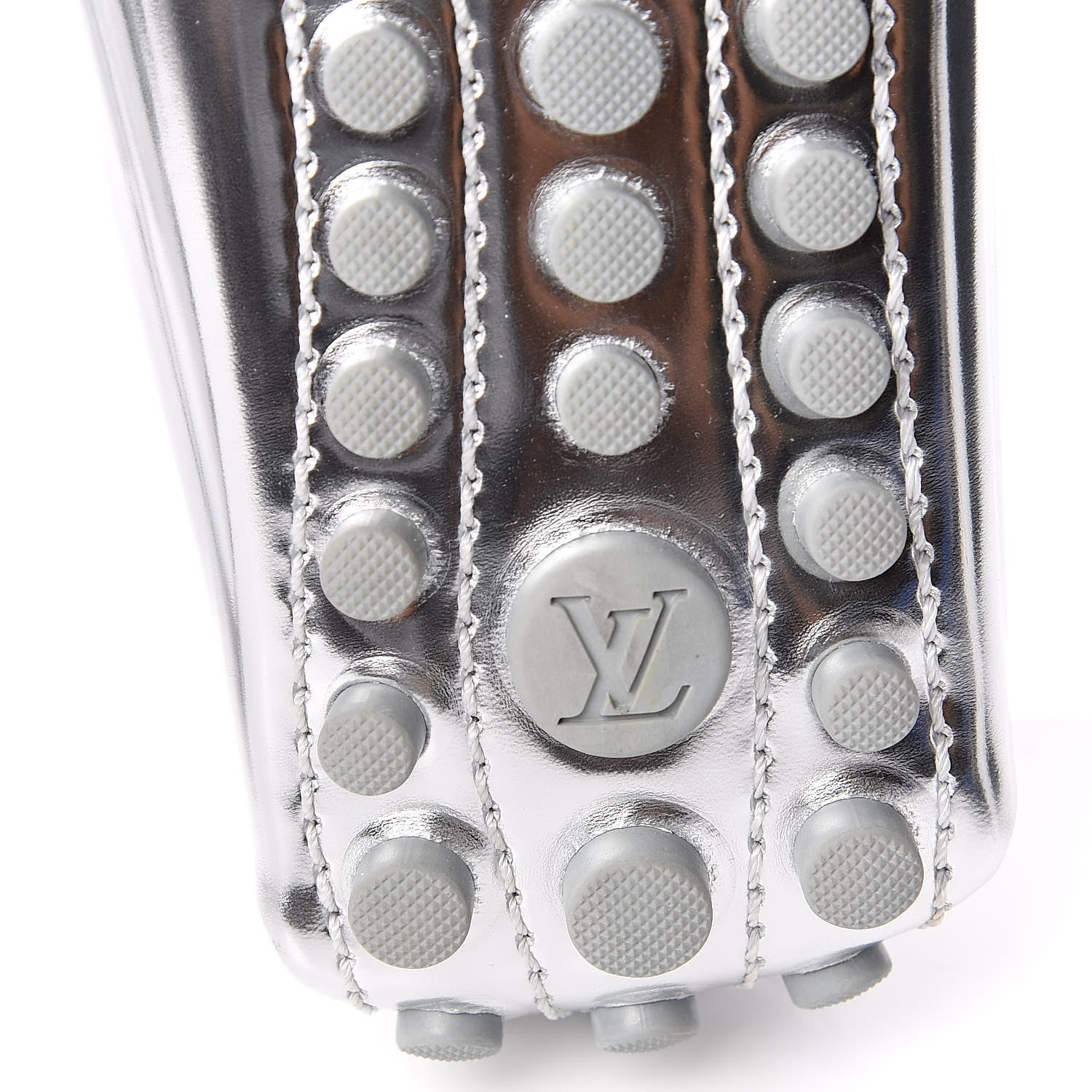 Louis Vuitton Patent Calfskin Monogram Gloria Loafers 37.5 Silver 6 of 9