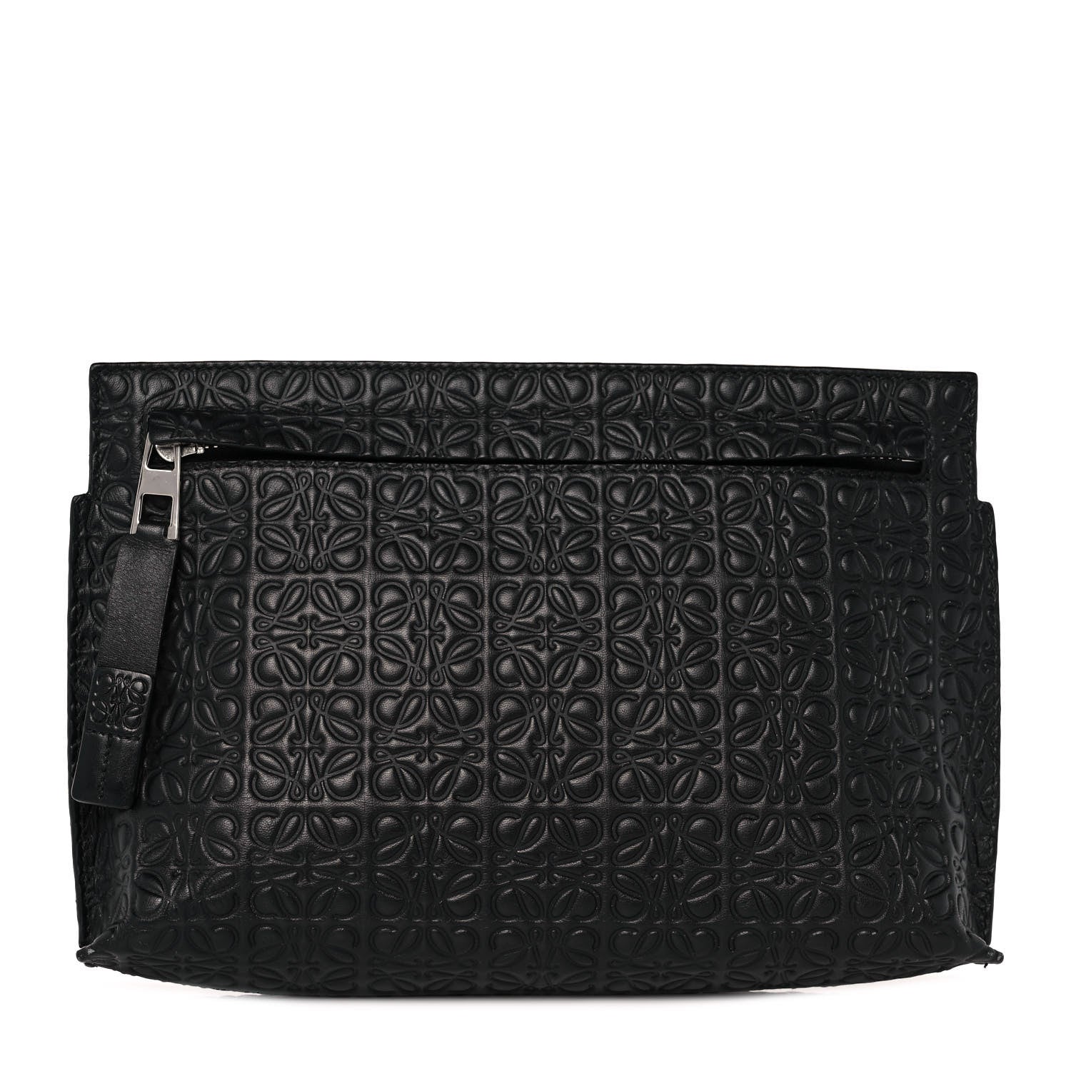 Loewe Calfskin Embossed Medium Repeat T Pouch Black 2 of 17