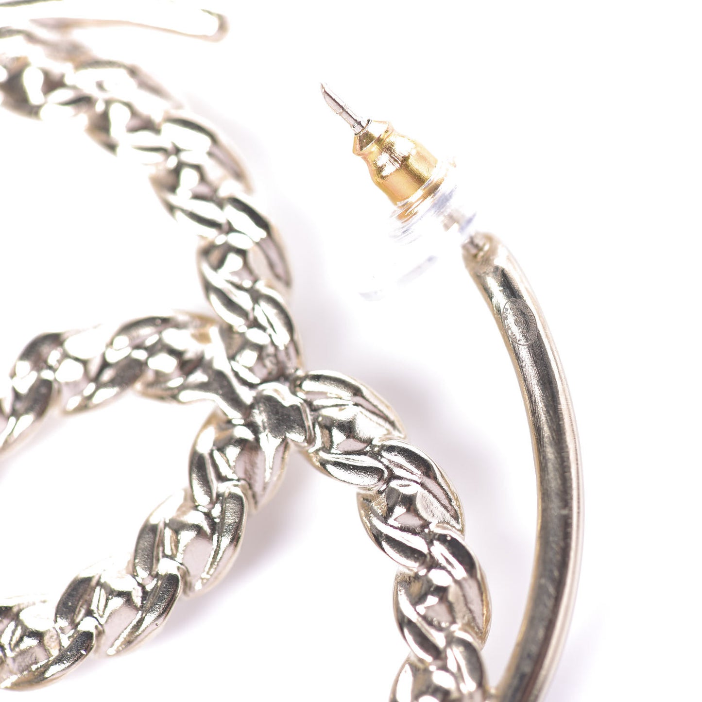 Crystal High Society CC Hoop Earrings Gold