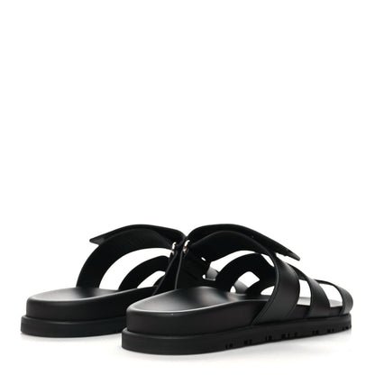 Hermes Calfskin Womens Chypre Sandals 37 Black 4 of 9