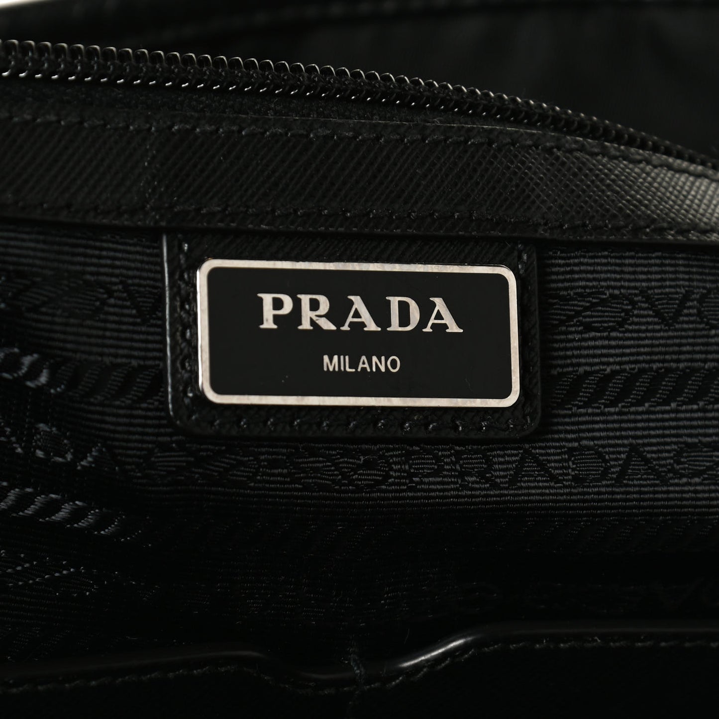 Tessuto Nylon Saffiano Shopping Tote Black