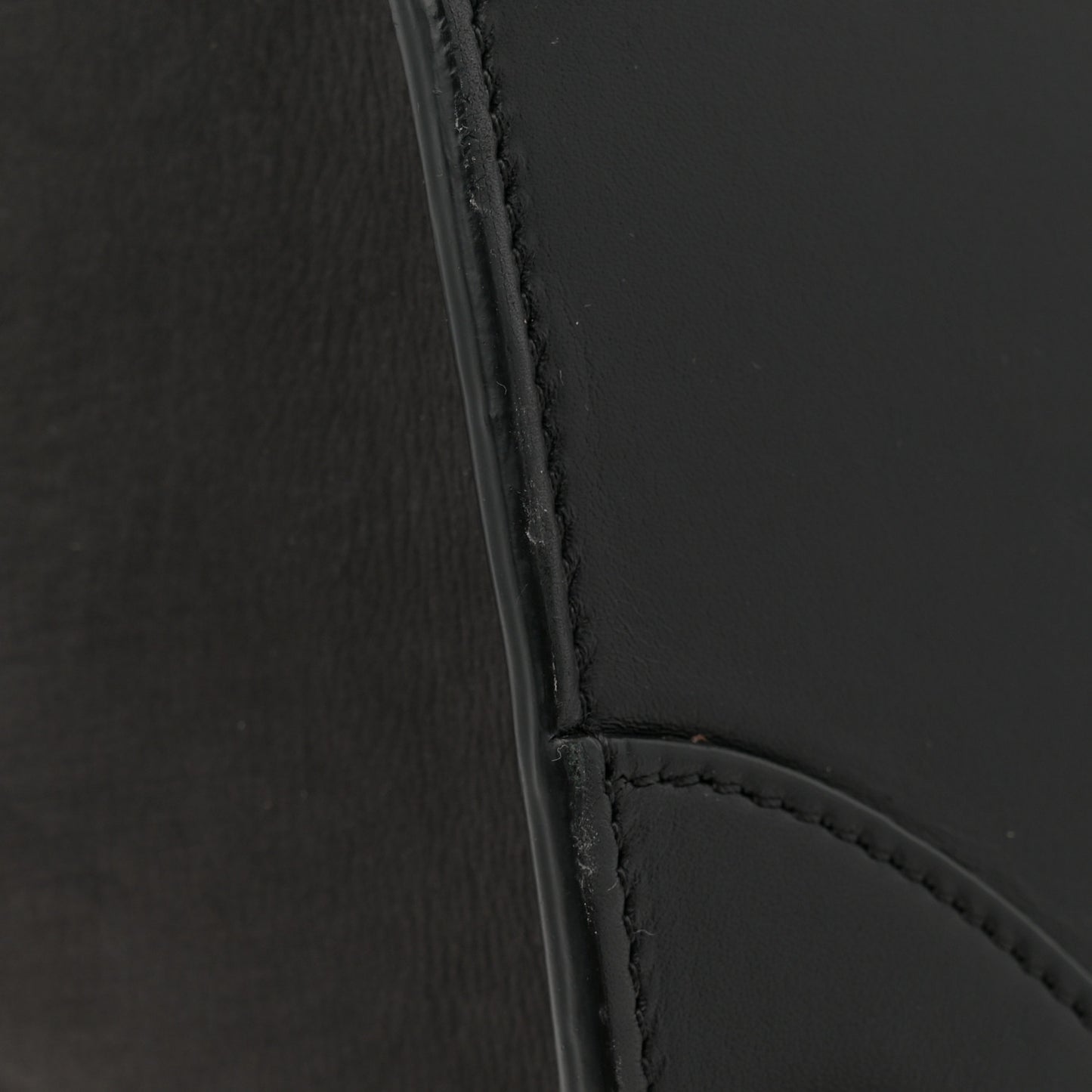 Nubuck Drummed Calfskin Mini Bi-Color Luggage Black White