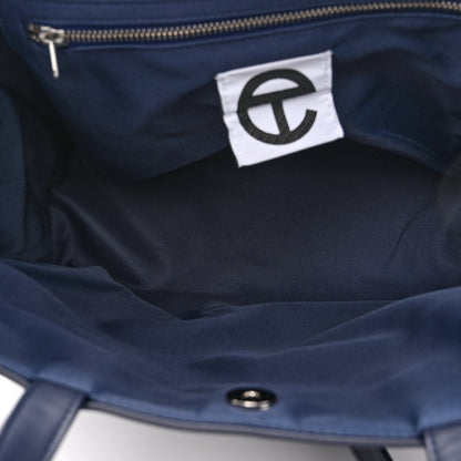 Telfar Vegan Leather Medium Shopping Bag Navy 5 of 9