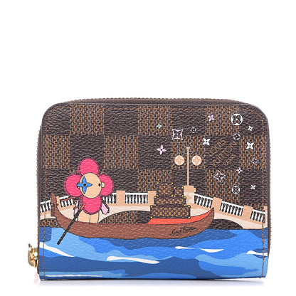 Louis Vuitton Damier Ebene 2019 Christmas Animation Zippy Coin Purse Blue 1 of 6