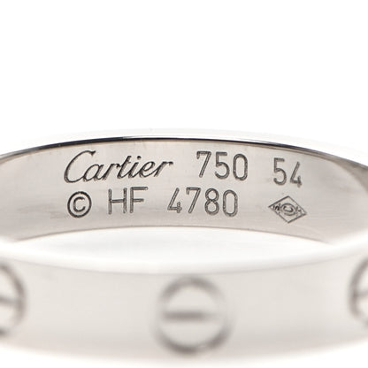 Cartier 18K White Gold 3.5mm LOVE Wedding Band Ring 54 6.75 4 of 6