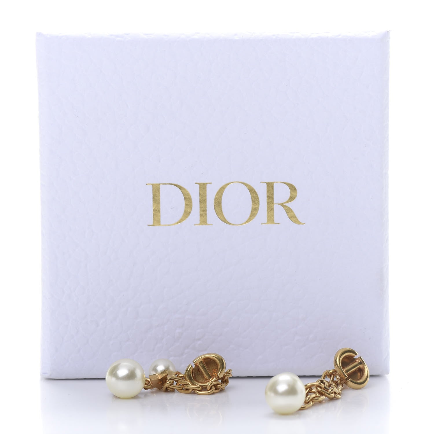 Christian Dior Pearl CD Navy Earrings Gold 5 of 5
