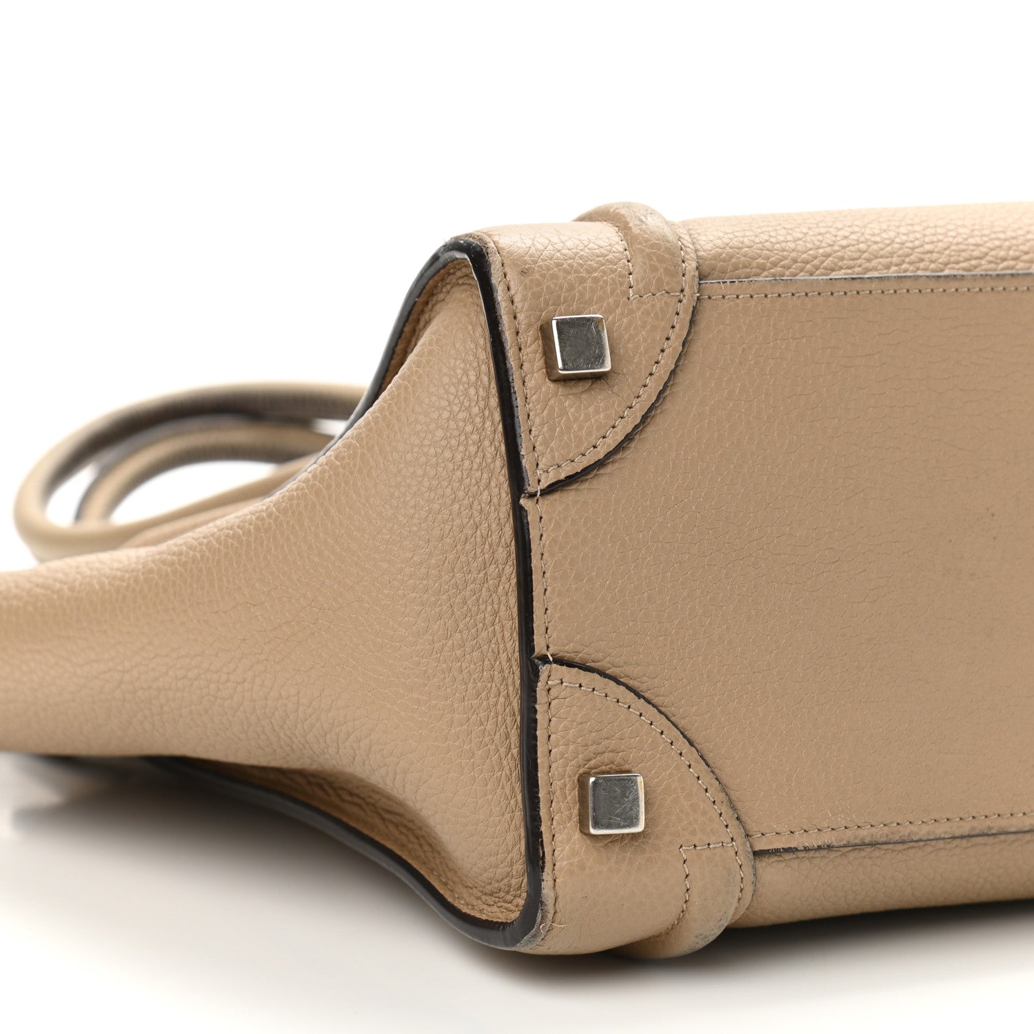 Celine Drummed Calfskin Micro Luggage Dune 8 of 23