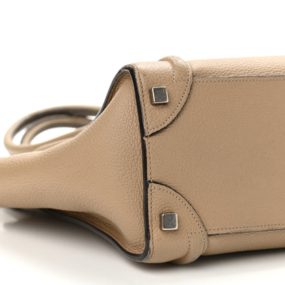 Celine Drummed Calfskin Micro Luggage Dune 8 of 23