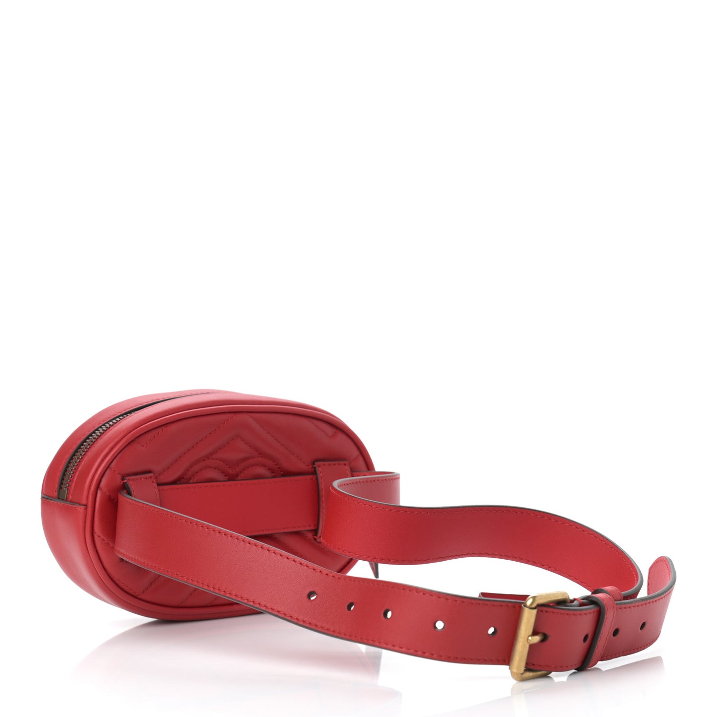 Calfskin Matelasse GG Marmont Belt Bag 85 34 Hibiscus Red