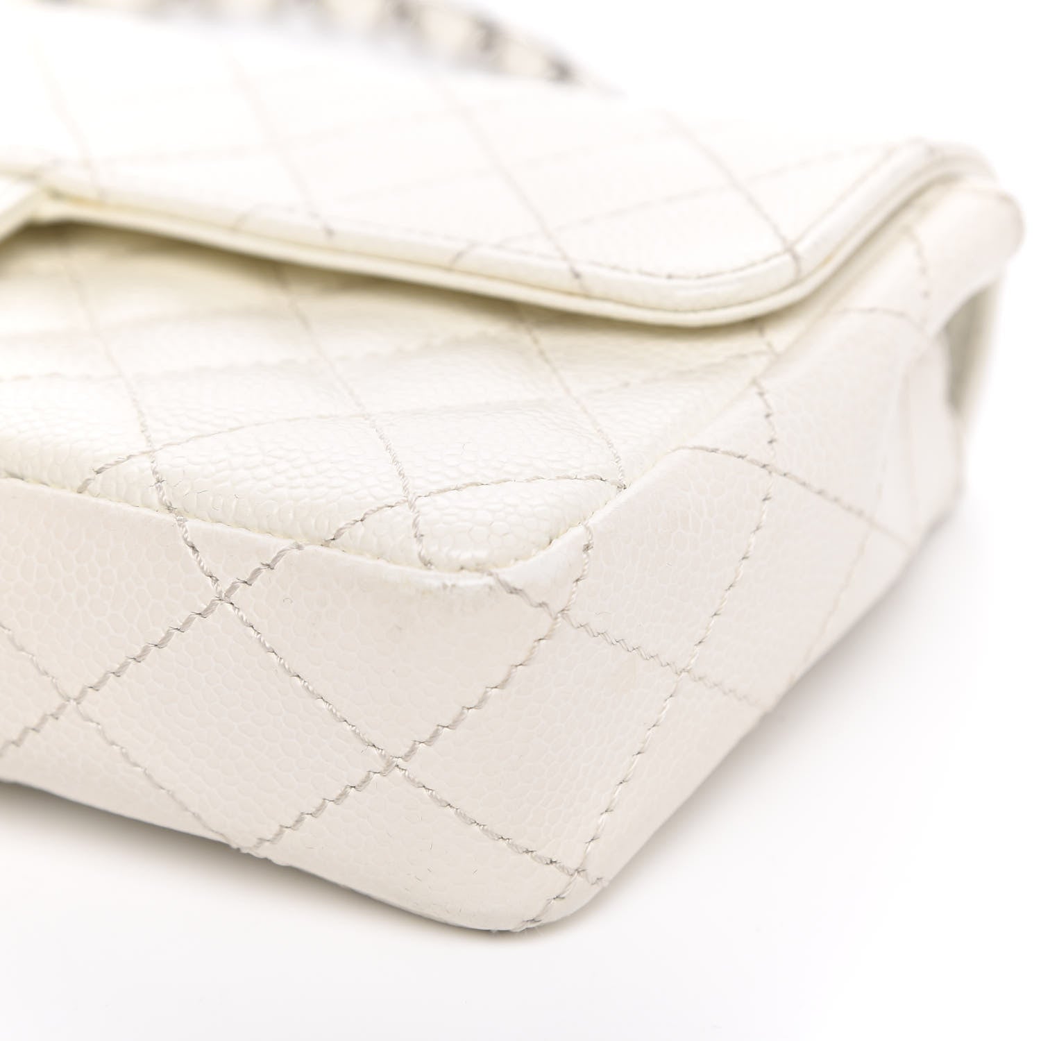 Chanel Caviar Quilted East West Flap White 9 of 14