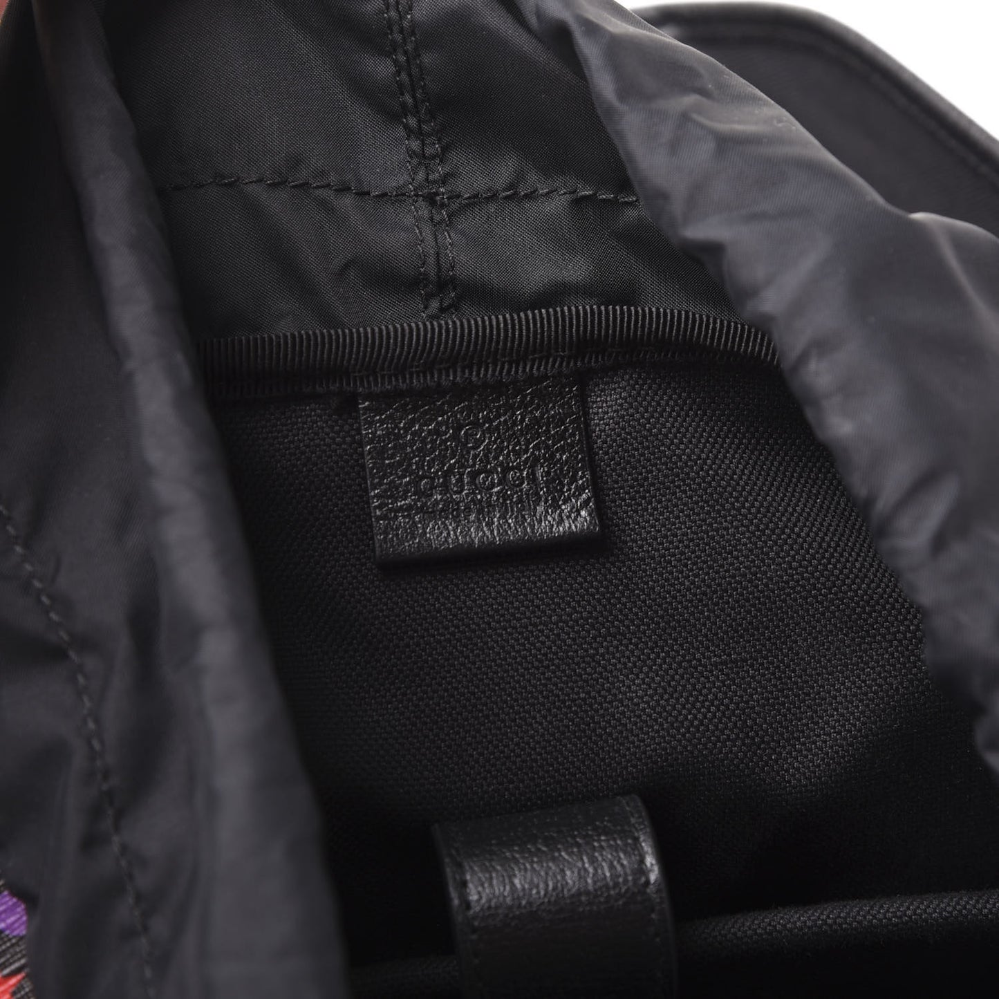 GG Supreme Monogram Psychedelic Medium Double Buckle Backpack Black Multicolor