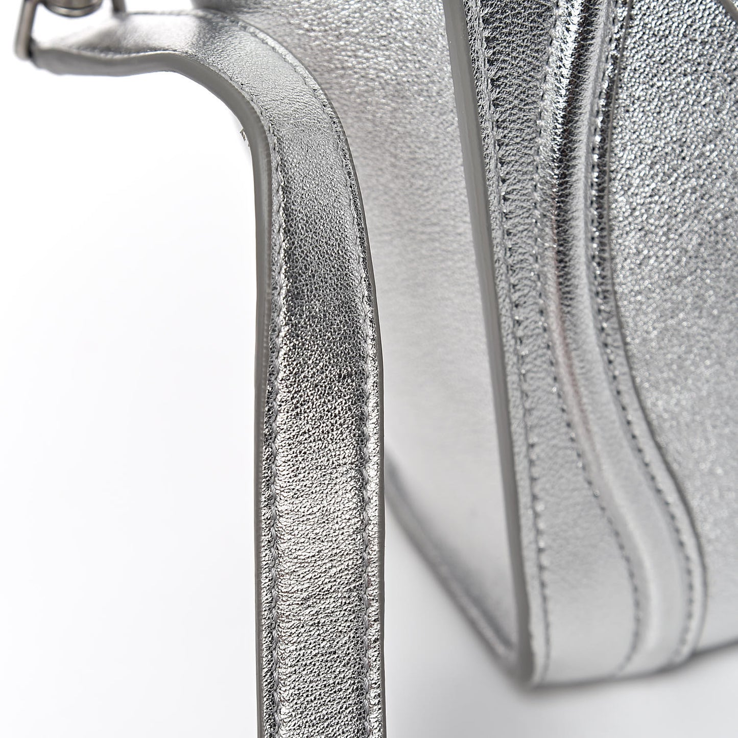 Laminated Lambskin Nano Luggage Silver