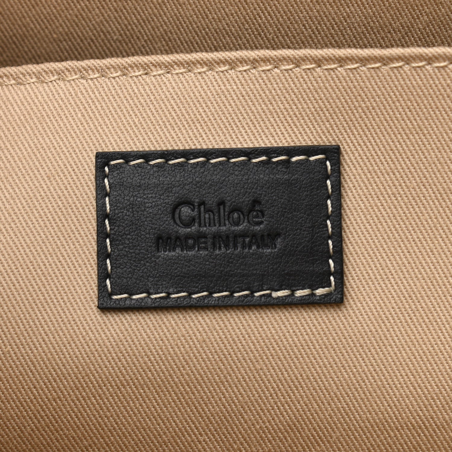 Chloe Cotton Calfskin Medium Woody Ribbon Tote White Black 6 of 11