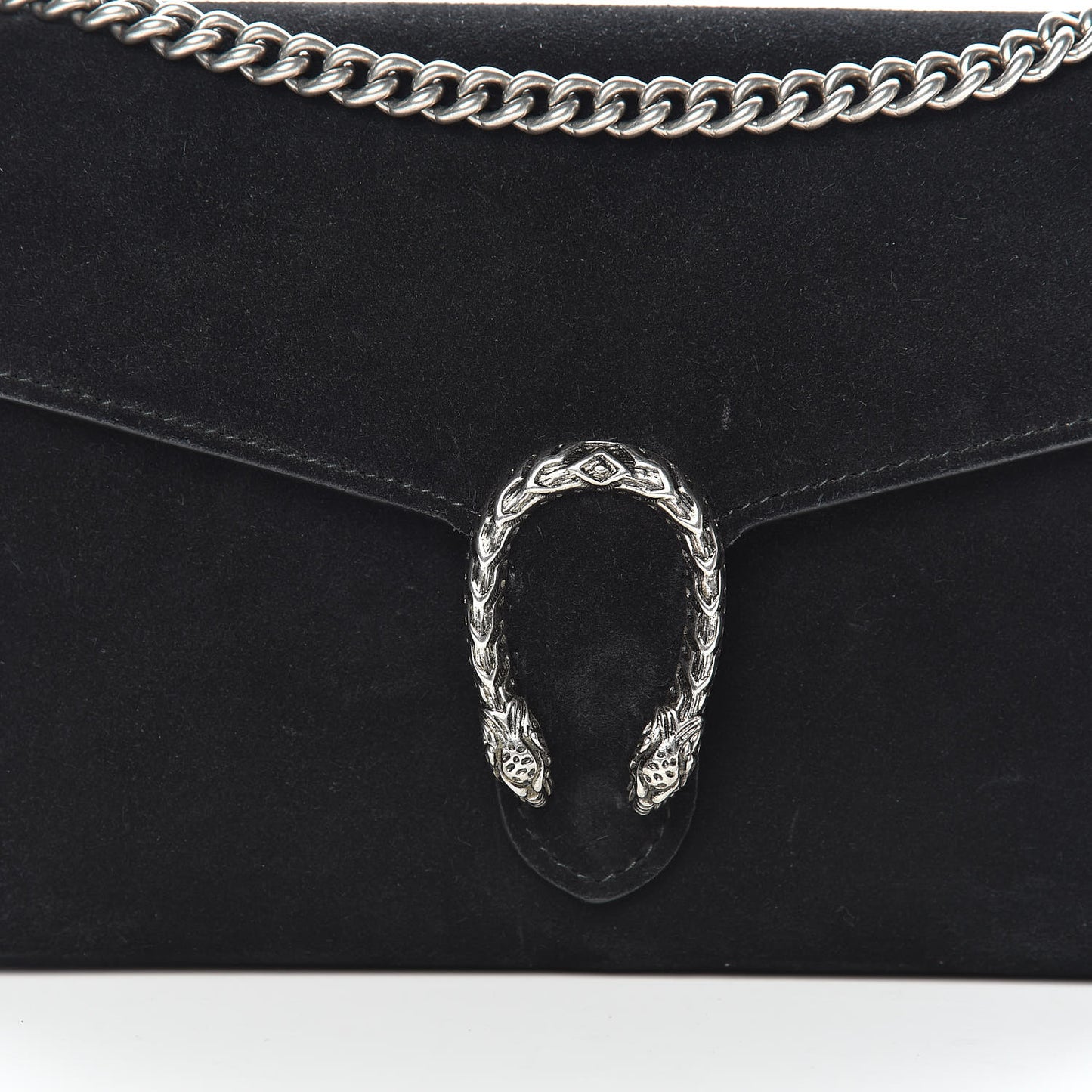 Suede Mini Dionysus Chain Wallet Black