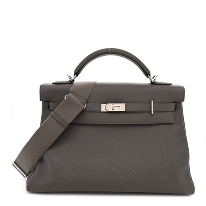 Hermes Togo Maxi Kelly Retourne 42 Etain 1 of 13