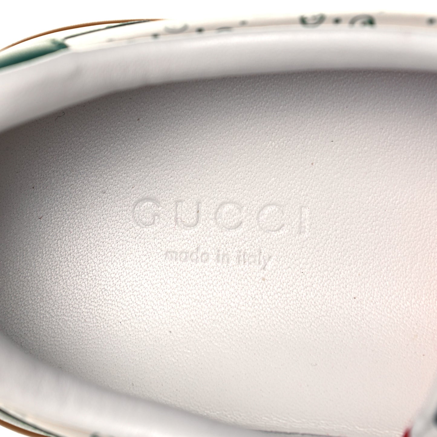 X DAPPER DAN Calfskin Suede GG Micro Monogram G74 Sneakers 36.5 Emerald Mystic White