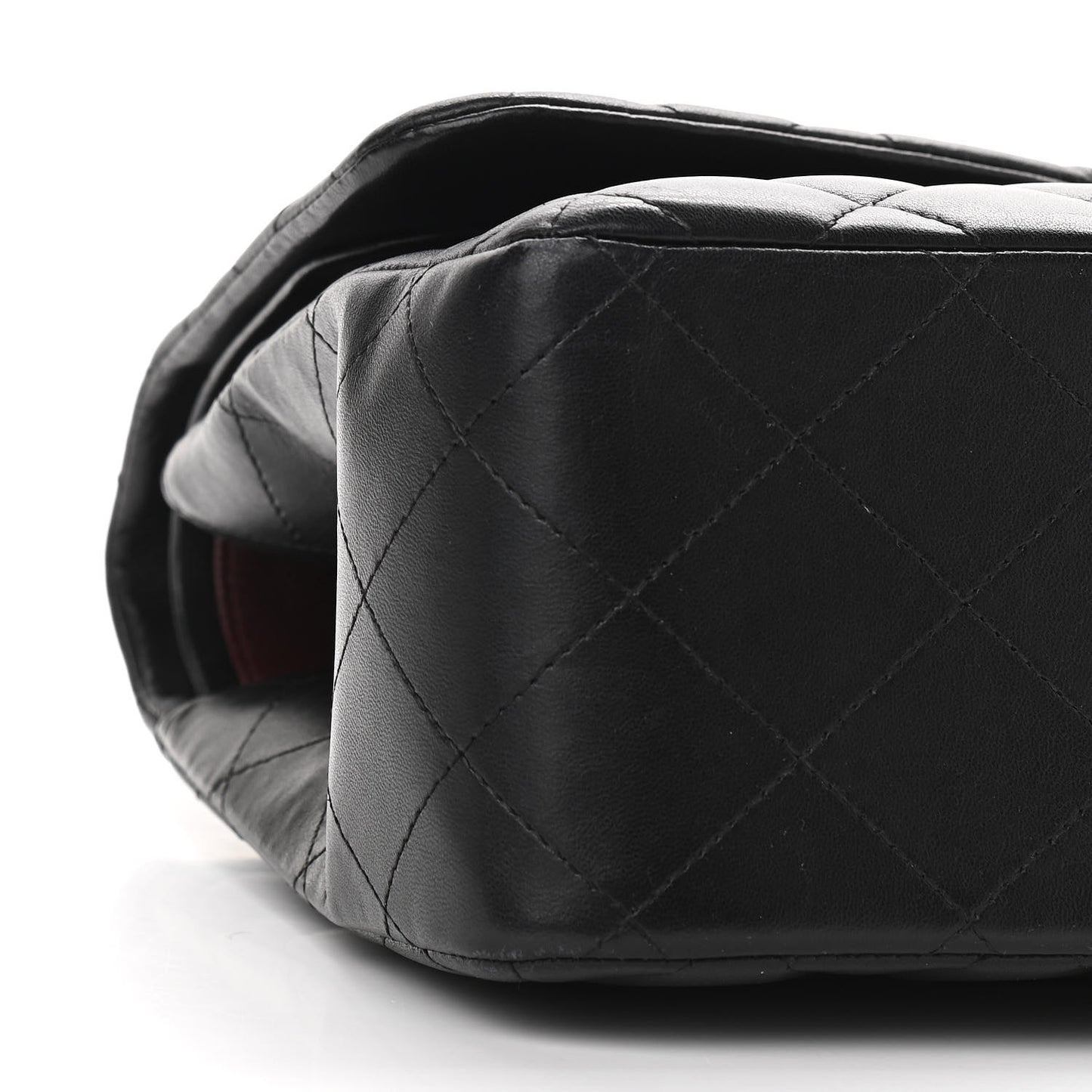 Lambskin Quilted Jumbo Double Flap Black