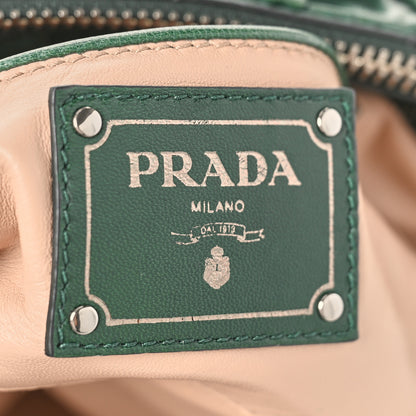 Prada Nappa Gaufre Double Zip Tote Green 6 of 12