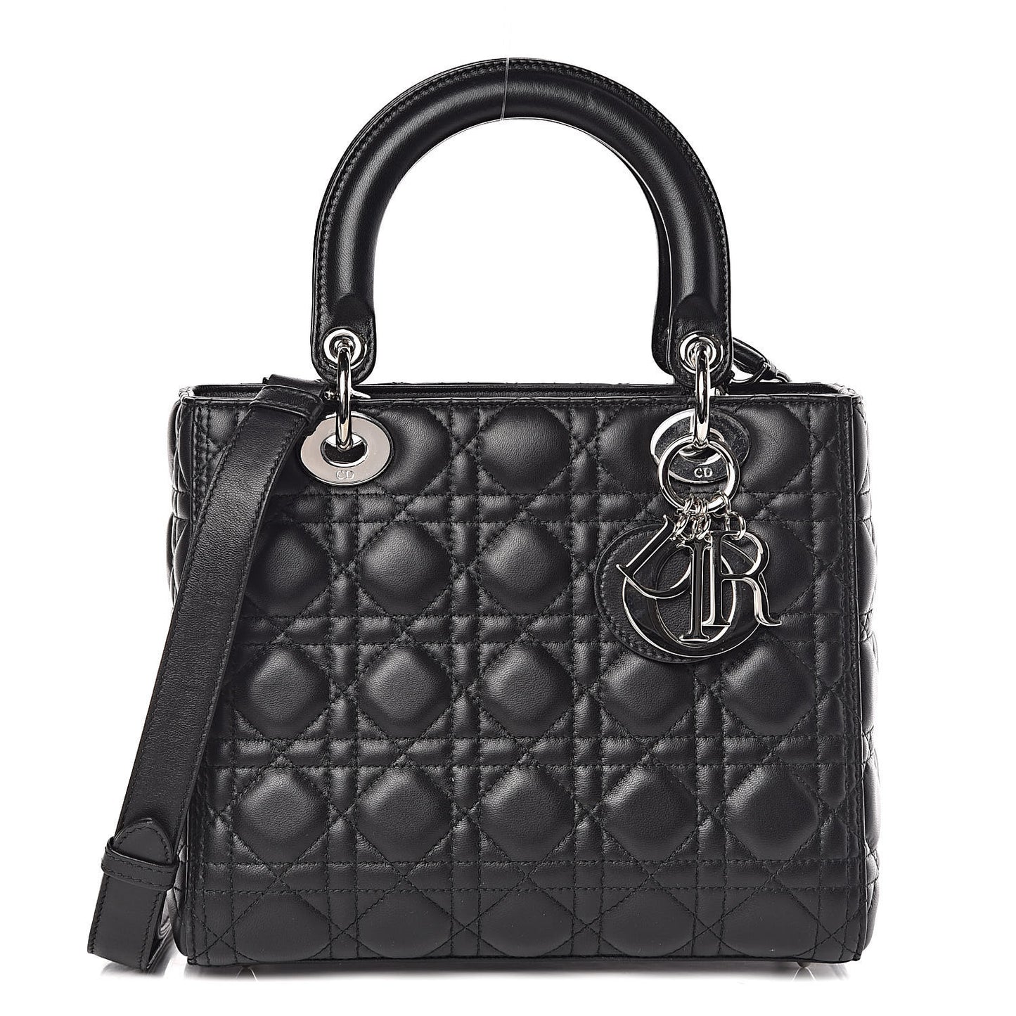 Lambskin Cannage Medium Lady Dior Black