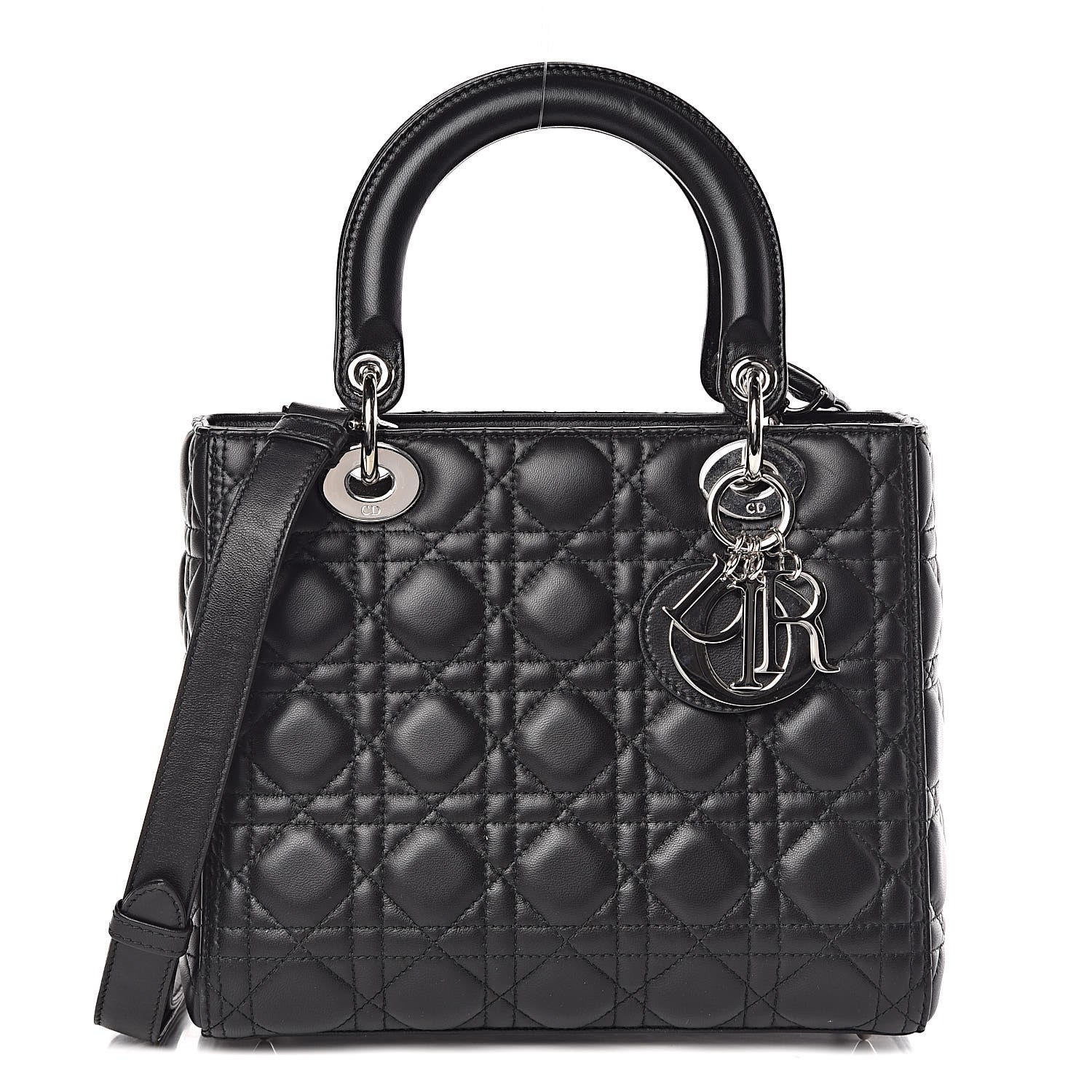 Christian Dior Lambskin Cannage Medium Lady Dior Black 1 of 13