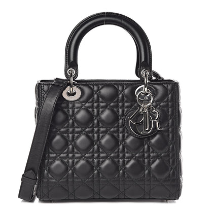 Christian Dior Lambskin Cannage Medium Lady Dior Black 1 of 13