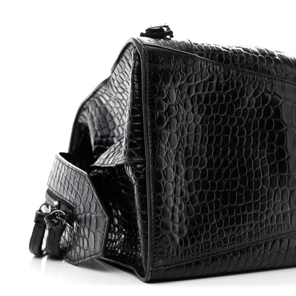 Balenciaga Calfskin Crocodile Embossed Neo Classic Black Hardware Medium City Black 10 of 18