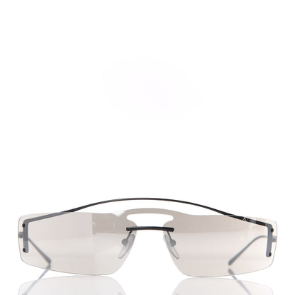 Prada Rectangle Shield Sunglasses SPR 61V Black 2 of 6